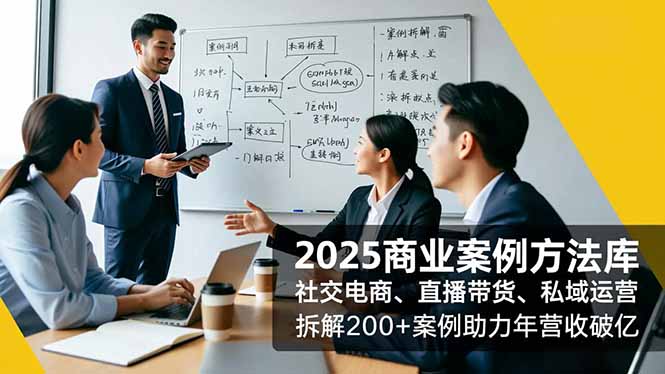 2025商业案例方法库，社交电商、直播带货、私域运营，拆解200+案例助力年营收破亿-项目网