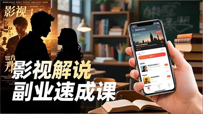 Tk影视解说副业速成课，软件安装、全流程实操、爆款预设，新手两周变现-项目网