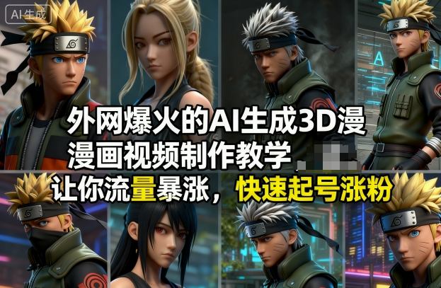 外网爆火的AI生成3D漫画视频制作教学，让你流量暴涨，快速起号涨粉！-项目网