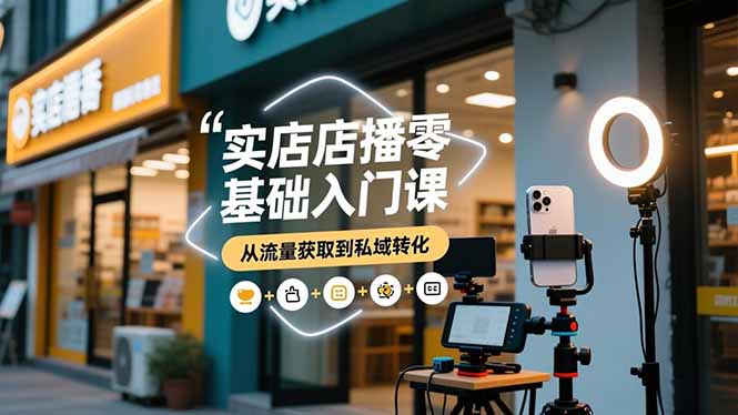 实体店播零基础入门课，实体店+短视频+直播+微信生态+私域社群，从流量获取到私域转化-项目网