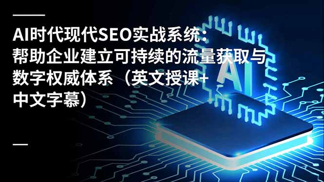 AI时代现代SEO实战系统：帮助企业建立可持续的流量获取与数字权威体系(英文授课+中文字幕-项目网