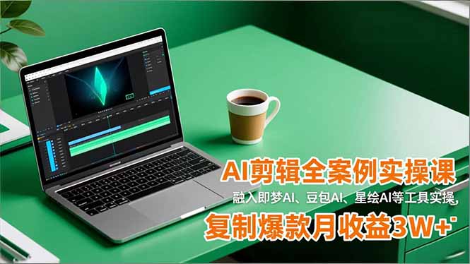 AI剪辑全案例实操课，融入即梦AI、豆包AI、星绘AI等工具实操，复制爆款月收益3W+-项目网