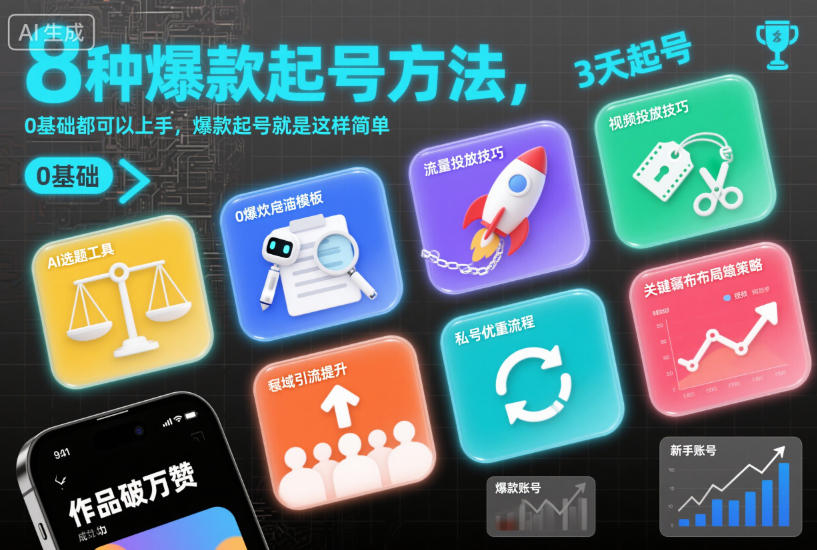 8种爆款起号方法，0基础都可以上手，爆款起号就是这样简单-项目网