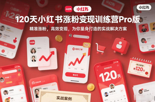 120天小红书涨粉变现训练营Pro版，​精准涨粉，高效变现​，为你量身打造的实战解决方案-项目网