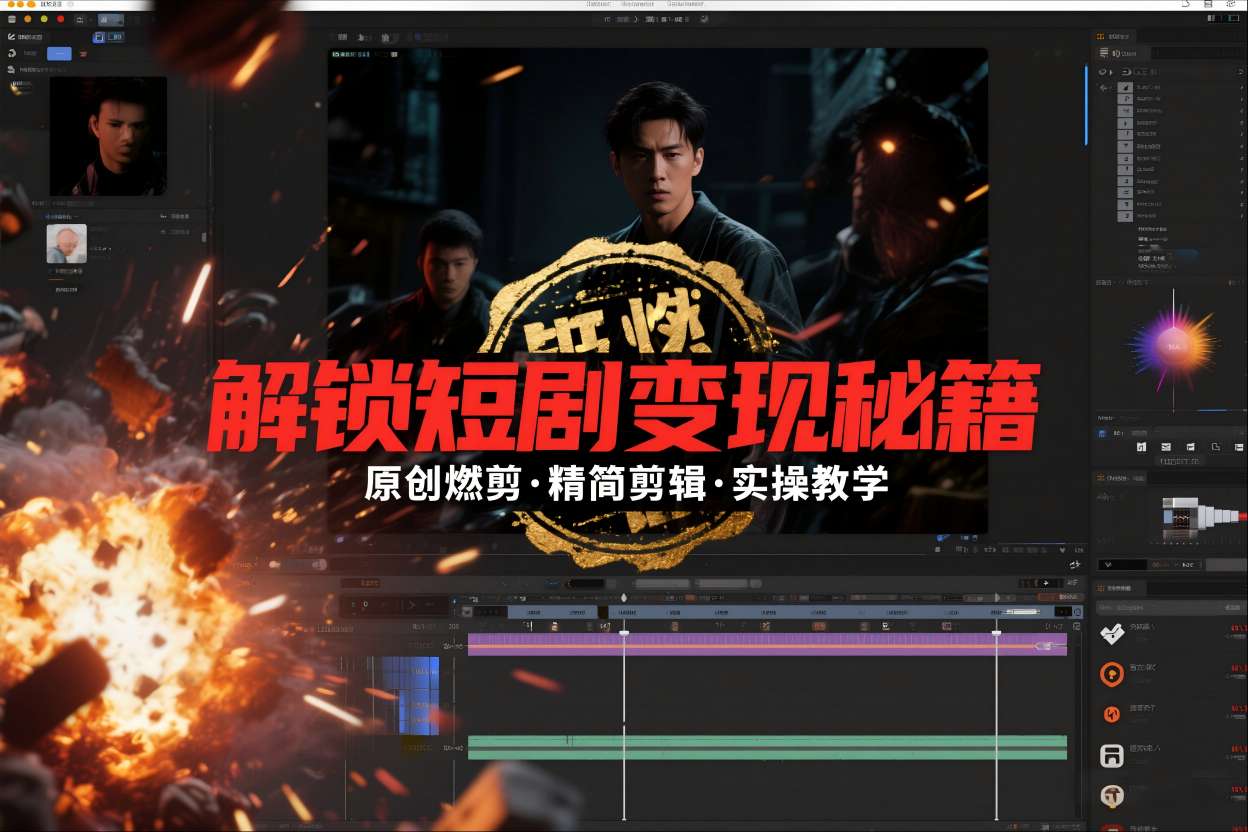 短剧拉新之原创燃剪精简剪辑实操课，解锁短剧变现秘籍-项目网