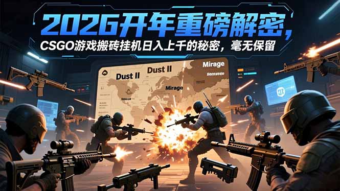 2026开年重磅解密，CSGO游戏搬砖挂机日入上千的秘密，毫无保留-项目网