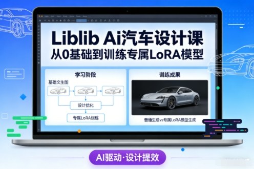 Liblib Ai汽车设计课，从0基础文生图，到教你训练专属设计和风格LoRA模型-项目网