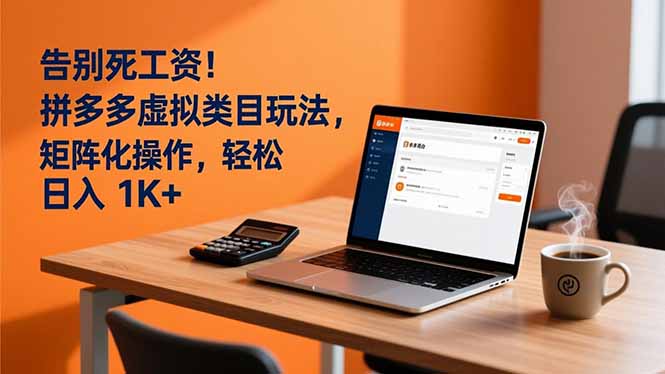 告别死工资！拼多多虚拟类目玩法，矩阵化操作，轻松日入 1K+-项目网