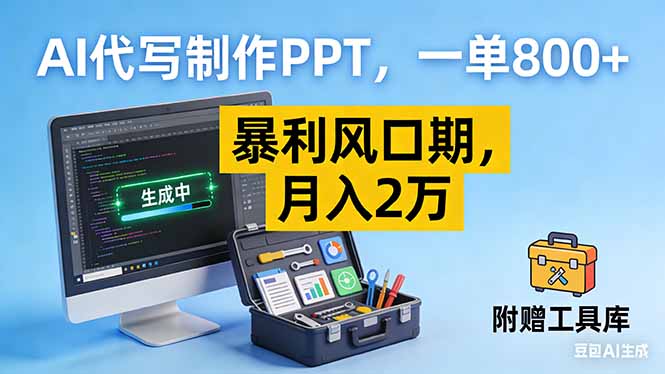 AI代写制作PPT，一单800+， 暴利风口期，月入2万【附工具】-项目网