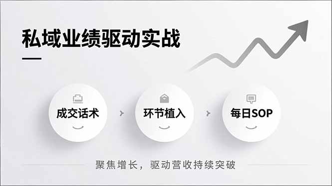 私域业绩驱动实战，成交话术、环节植入、每日SOP，聚焦增长，驱动营收持续突破-项目网