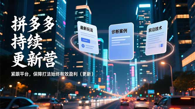 拼多多持续更新营，最新玩法、诊断案例、前沿技术，紧跟平台，保障打法始终有效盈利(更新-项目网