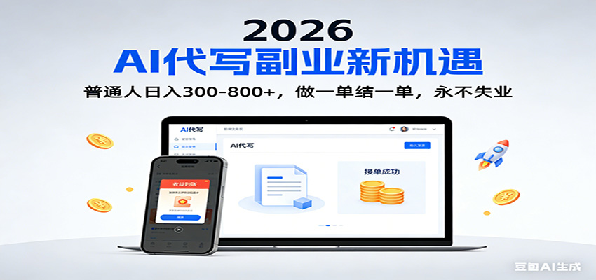 2026 副业首选！AI 代写日入 300-800，普通人0门槛，做一单结一单！-项目网