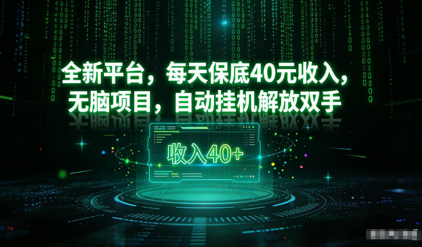最新看广平台，每天保底30-4米，无脑项目，自动挂G解放双手【揭秘】-项目网