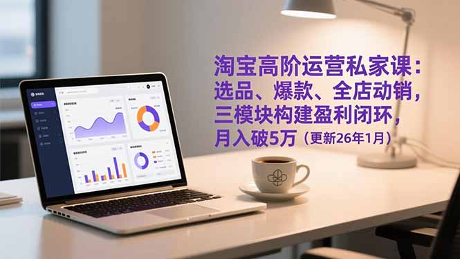 淘宝高阶运营私家课：选品、爆款、全店动销，三模块构建盈利闭环，月入破5万(更新26年1月-项目网