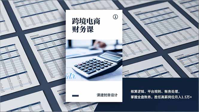 跨境电商财务课，核算逻辑、平台规则、账务处理，掌握全盘账务，胜任高薪岗位月入1.5万+-项目网