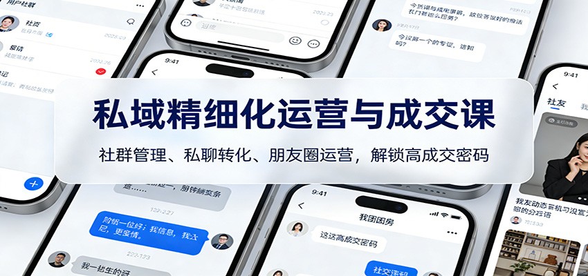 私域精细化运营与成交课：社群管理、私聊转化、朋友圈运营，解锁高成交密码-项目网