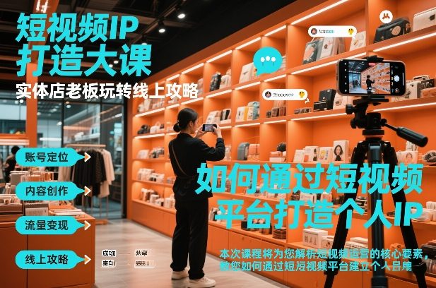 短视频ip打造大课，实体店老板玩转线上攻略-项目网