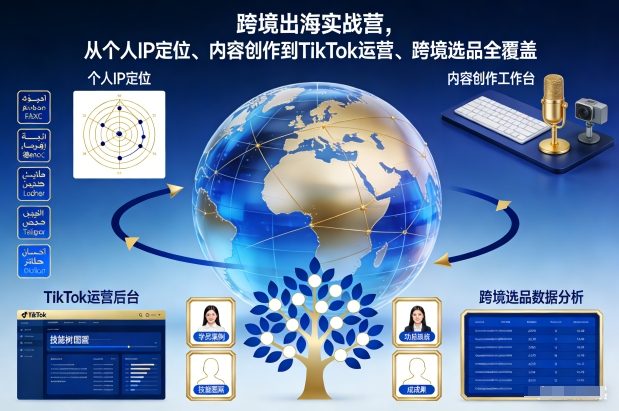 跨境出海实战营，从个人IP定位、内容创作到TikTok运营、跨境选品全覆盖-项目网