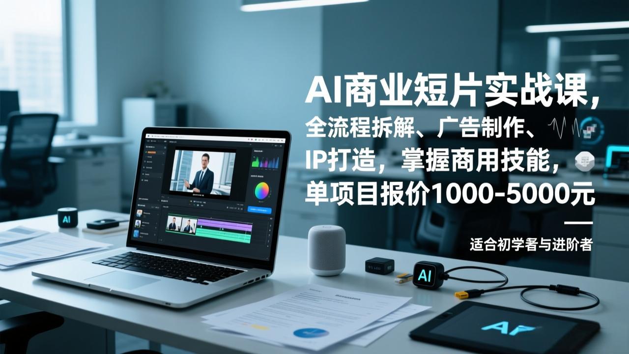 AI商业短片实战课，全流程拆解、广告制作、IP打造，掌握商用技能，单项目报价1000-5000元-项目网