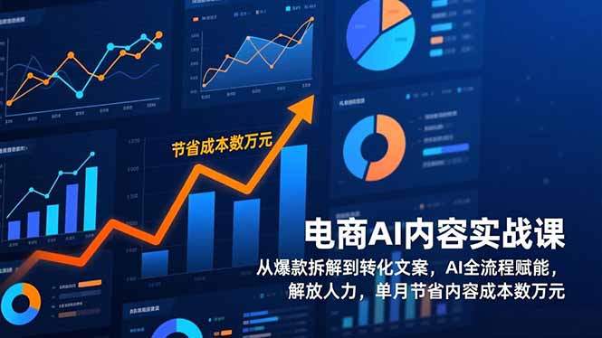 电商AI内容实战课，从爆款拆解到转化文案，AI全流程赋能，解放人力，单月节省内容成本数万元-项目网