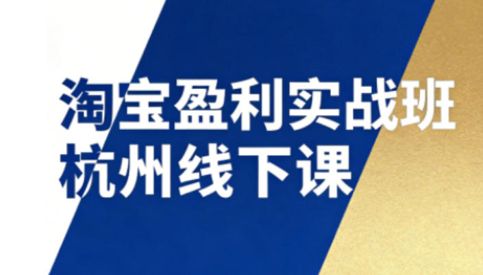 淘宝盈利实战班杭州线下课12月26-28日(音频+字幕)，帮你掌握SOP流程+12门核心技术-项目网