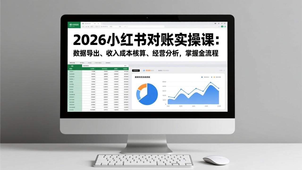 2026小红书对账实操课：数据导出、收入成本核算、经营分析，掌握全流程-项目网