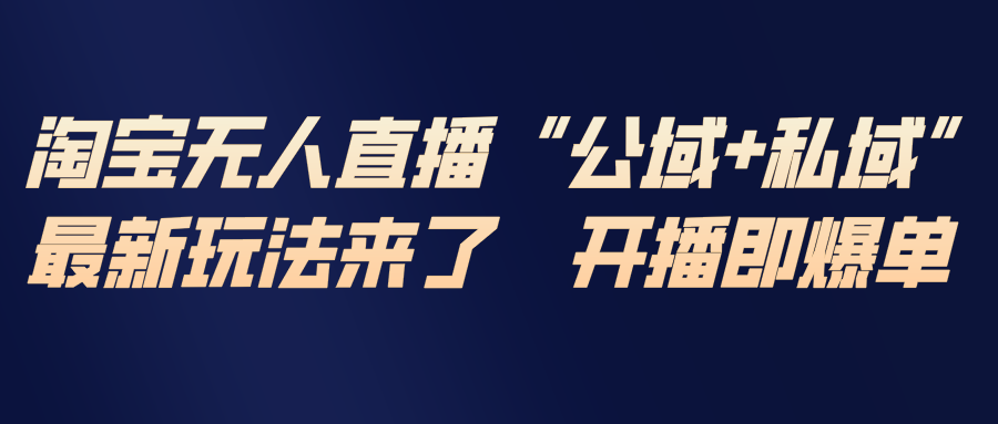 淘宝无人直播最新玩法，包含私域和公域两种玩法-项目网