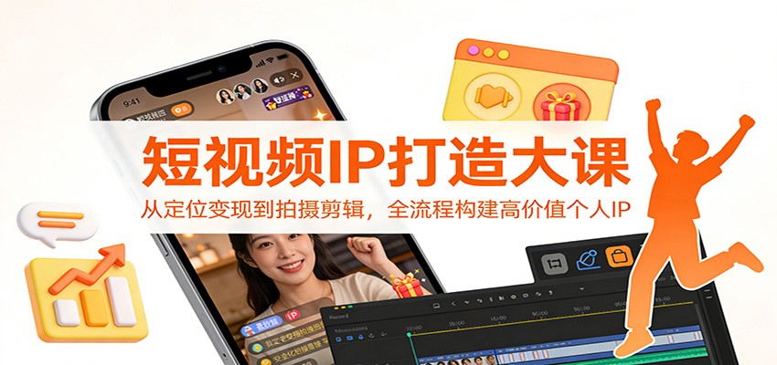 短视频IP打造大课：从定位变现到拍摄剪辑，全流程构建高价值个人IP-项目网