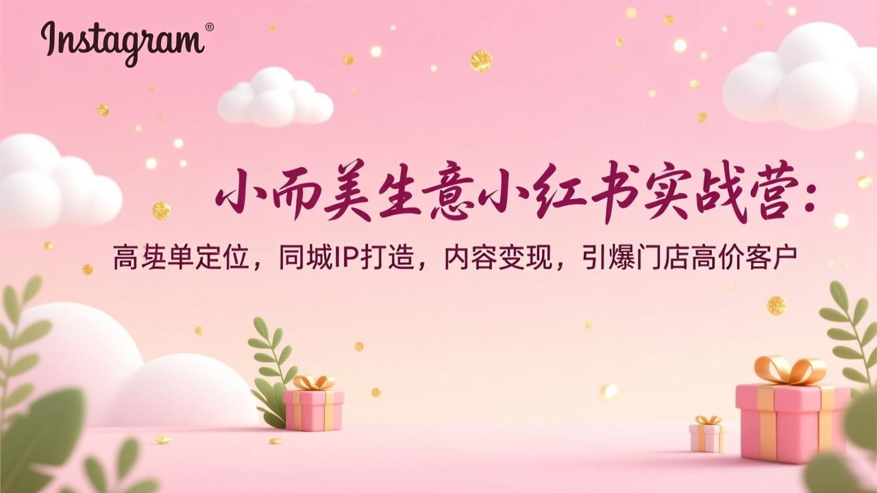 小而美生意小红书实战营：高客单定位，同城IP打造，内容变现，引爆门店高价客户-项目网