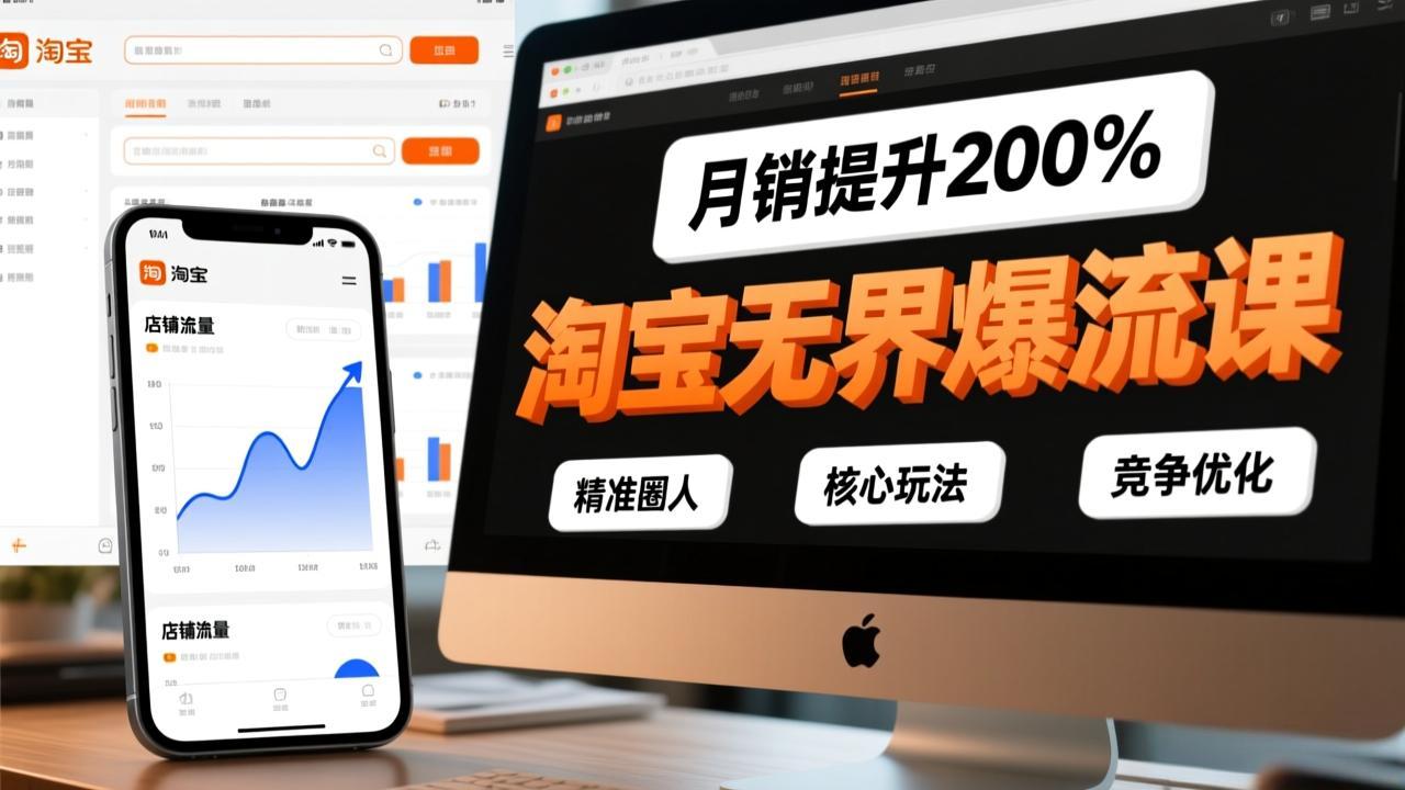 淘宝无界爆流课，精准圈人、核心玩法、竞争优化，快速引爆店铺流量，月销提升200%-项目网