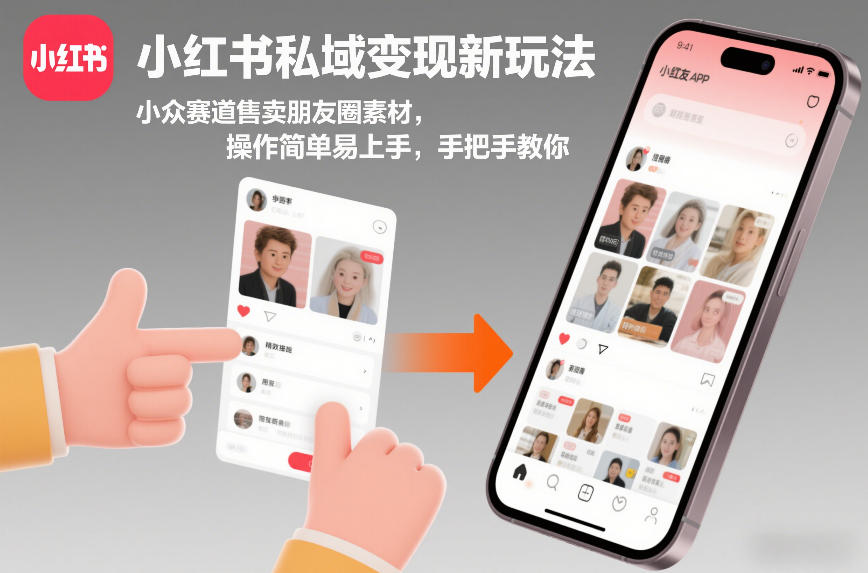 小红书私域变现新玩法，小众赛道售卖朋友圈素材，操作简单易上手，手把手教你-项目网