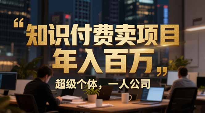 从0到年入百万：超级个体实战心得公开，个人IP×精准引流×成交系统全拆解-项目网