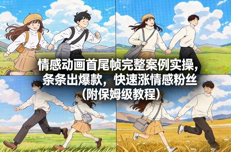 情感动画首尾帧完整案例实操，条条出爆款，快速涨情感粉丝(附保姆级教程)-项目网