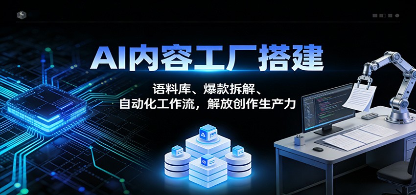 AI内容工厂搭建：语料库、爆款拆解、自动化工作流，解放创作生产力-项目网