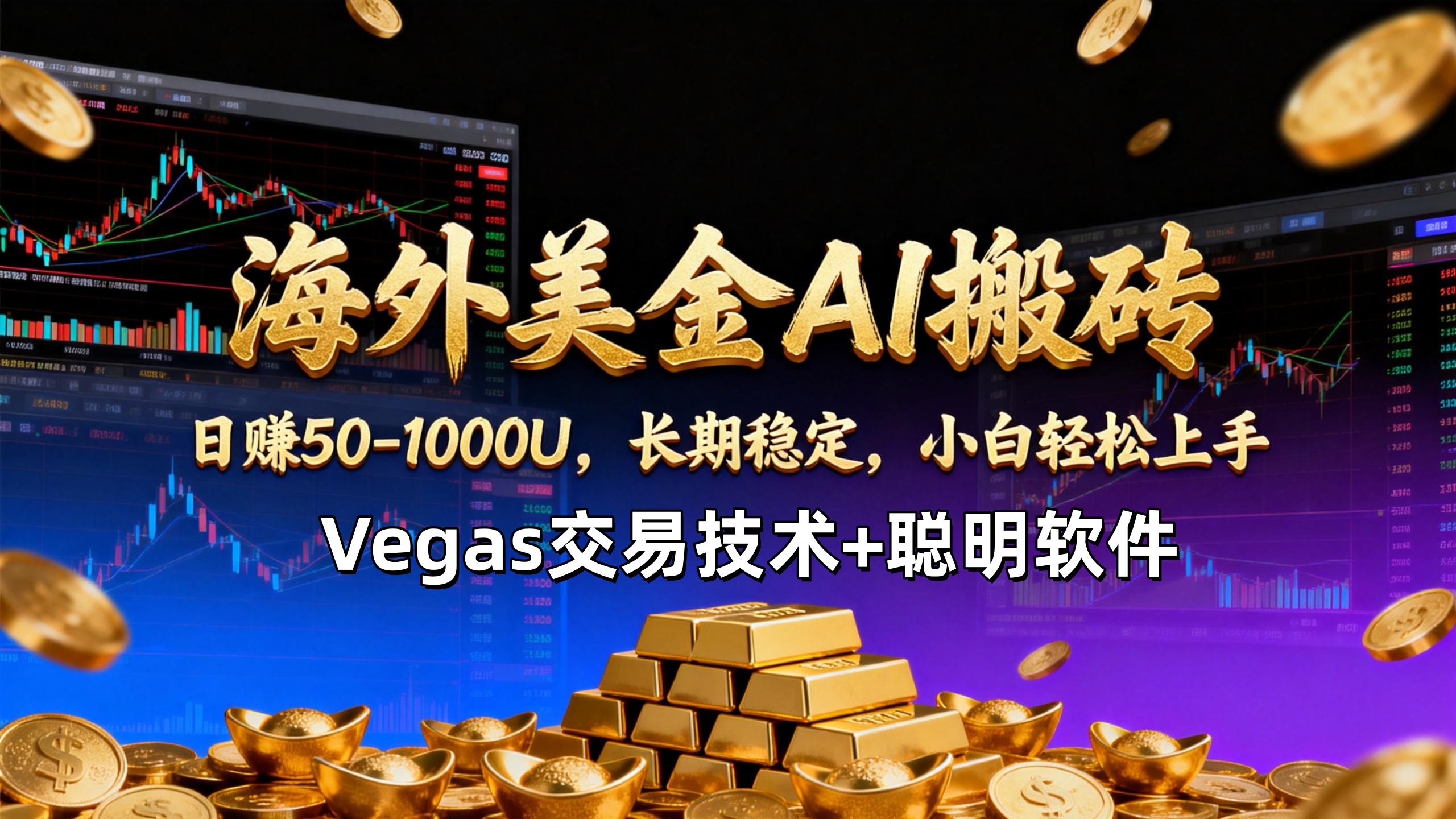 【海外美金AI搬砖】Vegas交易技术+聪明软件，日赚50-1000U，长期稳定，小白轻松上手。-项目网