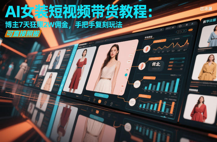 AI女装短视频带货教程：博主7天狂賺2W佣金，手把手复刻玩法，可直接照搬-项目网