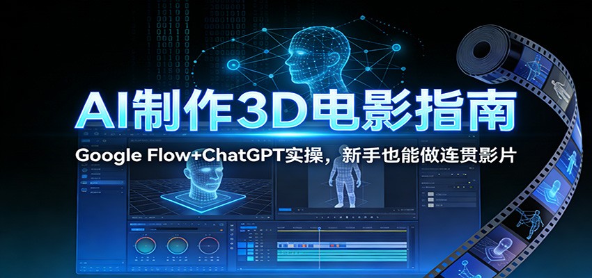 AI制作3D电影指南：Google Flow+ChatGPT实操，新手也能做连贯影片-项目网