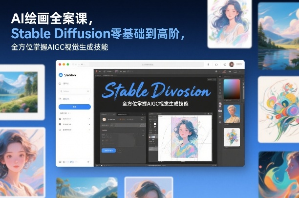 AI绘画全案课，Stable Diffusion零基础到高阶，全方位掌握AIGC视觉生成技能-项目网