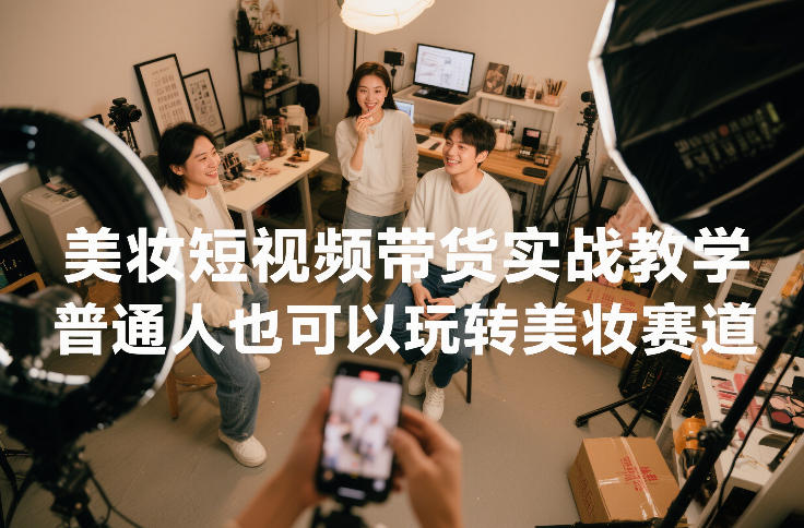 美妆短视频带货实战教学，普通人也可以玩转美妆赛道-项目网