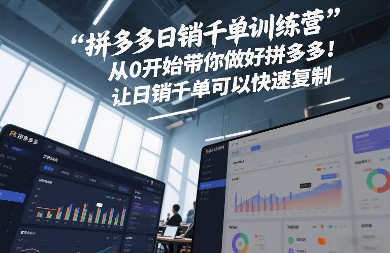 拼多多日销千单训练营，从0开始带你做好拼多多，让日销千单可以快速复制(更新26年1月)-项目网