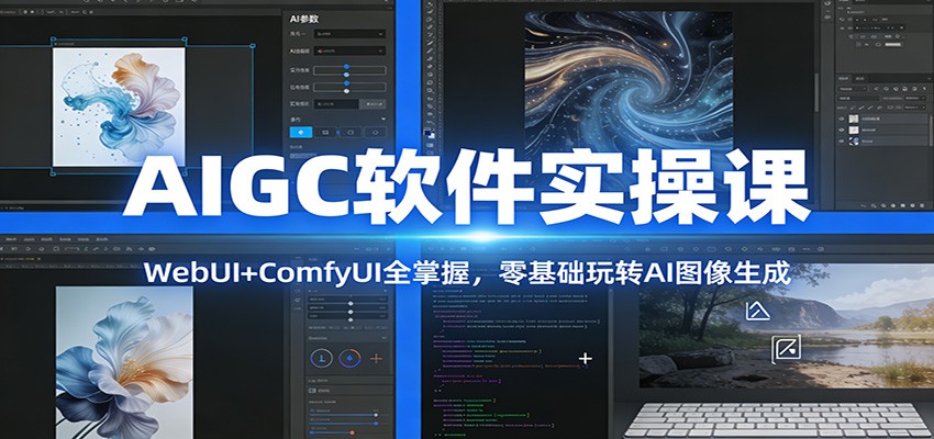 AIGC软件实操课:WebUI+ComfyUI全掌握,零基础玩转AI图像生成-项目网