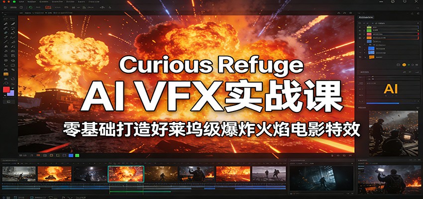 Curious Refuge AI VFX实战课，零基础打造好莱坞级爆炸火焰电影特效-项目网
