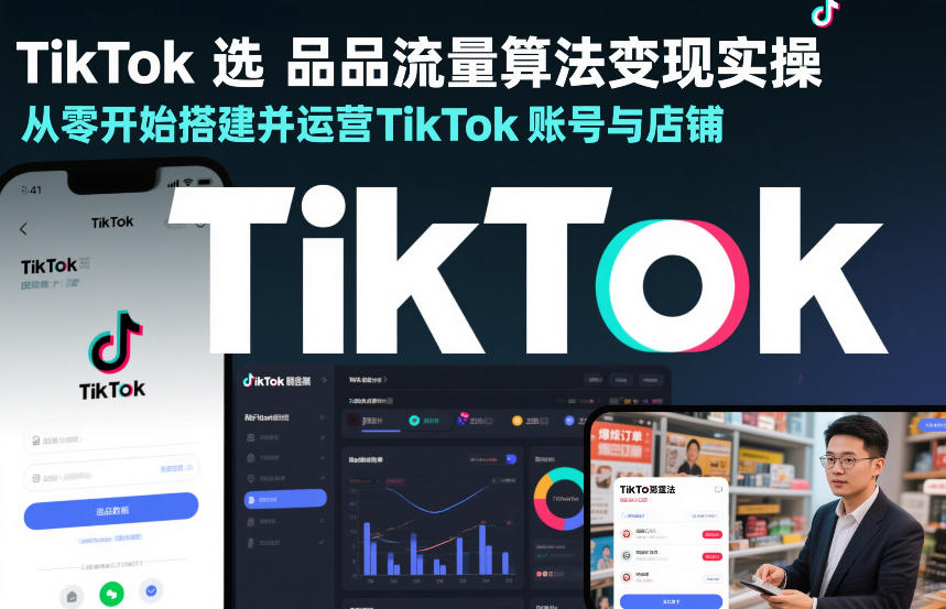 TikTok选品流量算法变现实操，从零开始搭建并运营TikTok账号与店铺-项目网