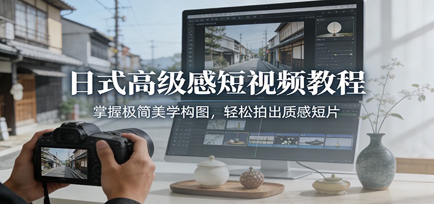 日式高级感短视频教程：掌握极简美学构图，轻松拍出质感短片-项目网