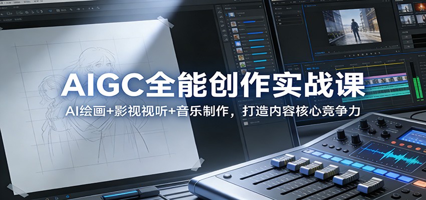 AIGC全能创作实战课：AI绘画+影视视听+音乐制作，打造内容核心竞争力-项目网