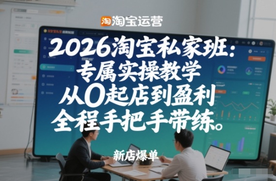 2026淘宝私家班：专属实操教学，从0起店到盈利，全程手把手带练-项目网
