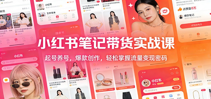 小红书笔记带货实战课：起号养号，爆款创作，轻松掌握流量变现密码-项目网