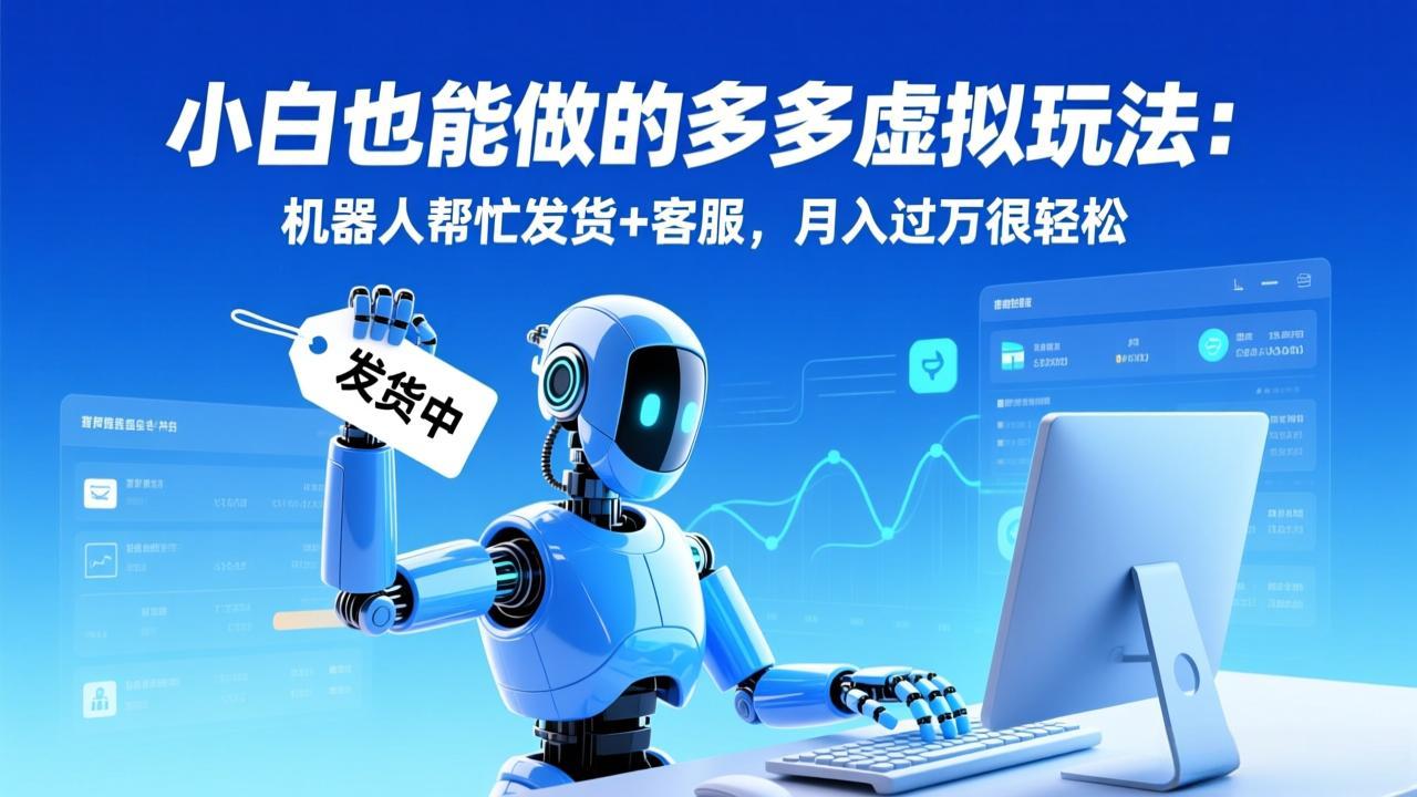 小白也能做的多多虚拟玩法：机器人帮忙发货+客服，月入过万很轻松-项目网