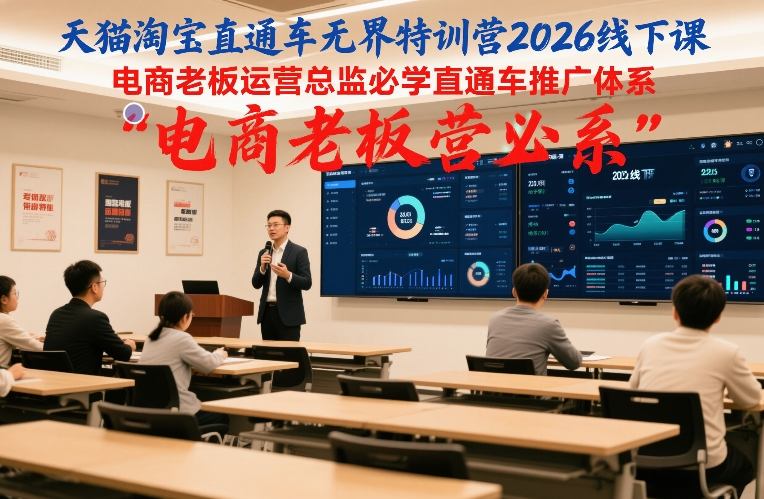 天猫淘宝直通车无界特训营2026线下课，电商老板运营总监必学直通车推广体系-项目网