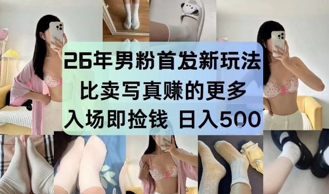 26年男粉首发最新3.0玩法，独此一家，比卖写真賺的更多，入场即捡钱，日入5张【揭秘】-项目网
